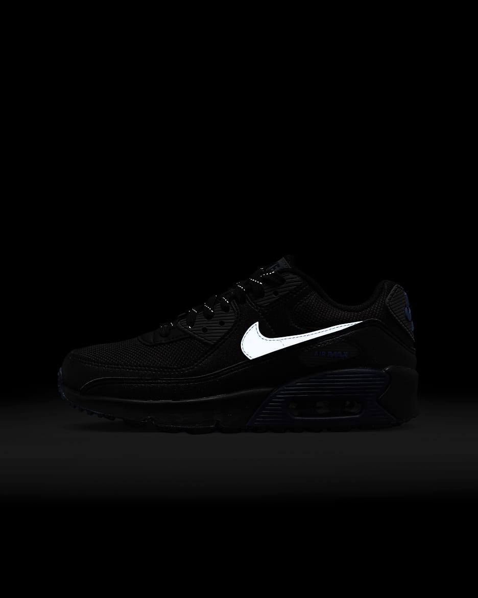 NIKE AIR MAX 90 hot BLACK & WHITE GS Size 4Y